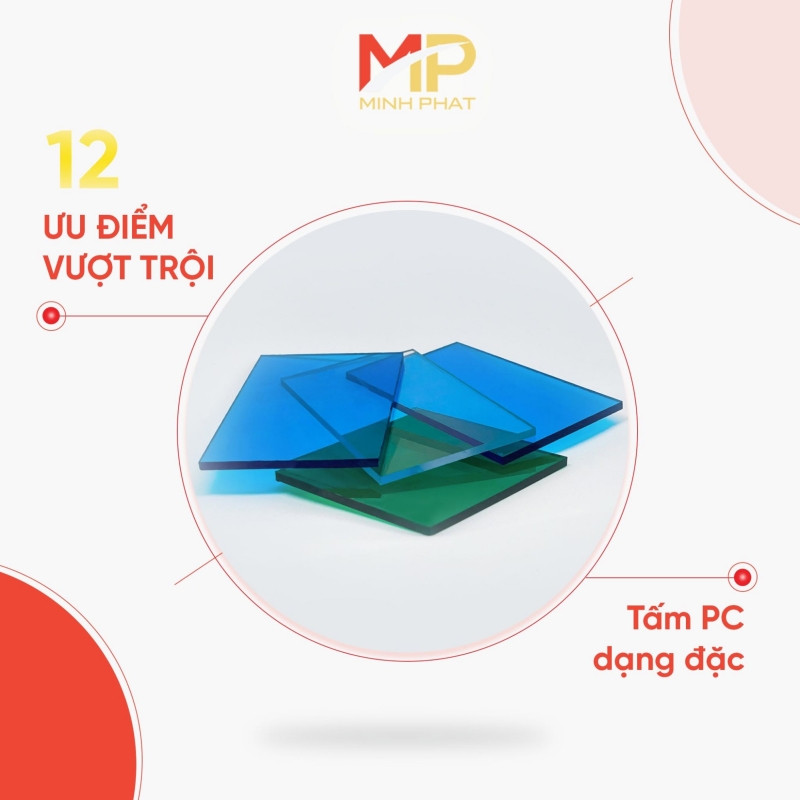 tấm lợp lấy sáng polycarbonate đặc ruột